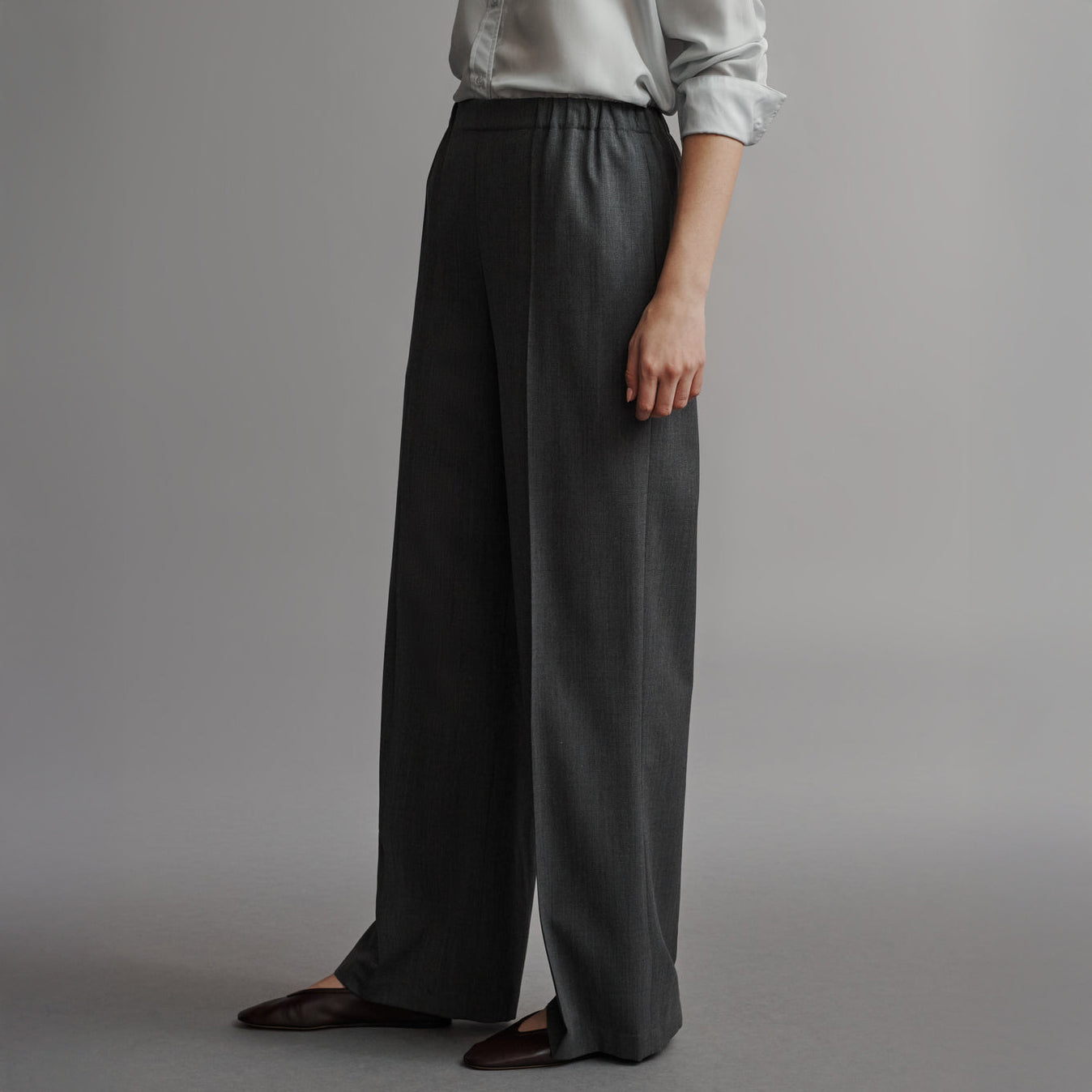 Jillian Twill Pant in Heather Grey