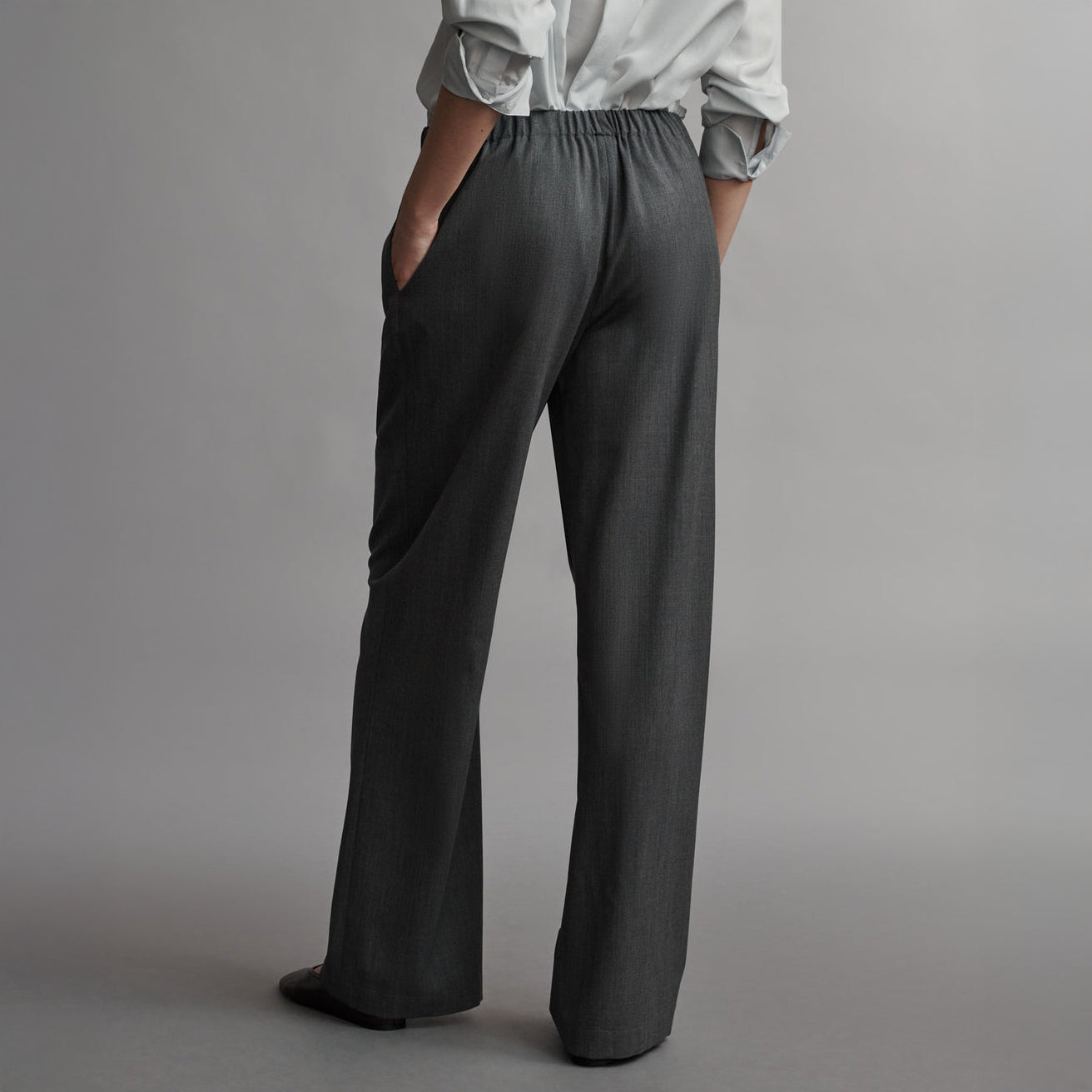 Jillian Twill Pant in Heather Grey