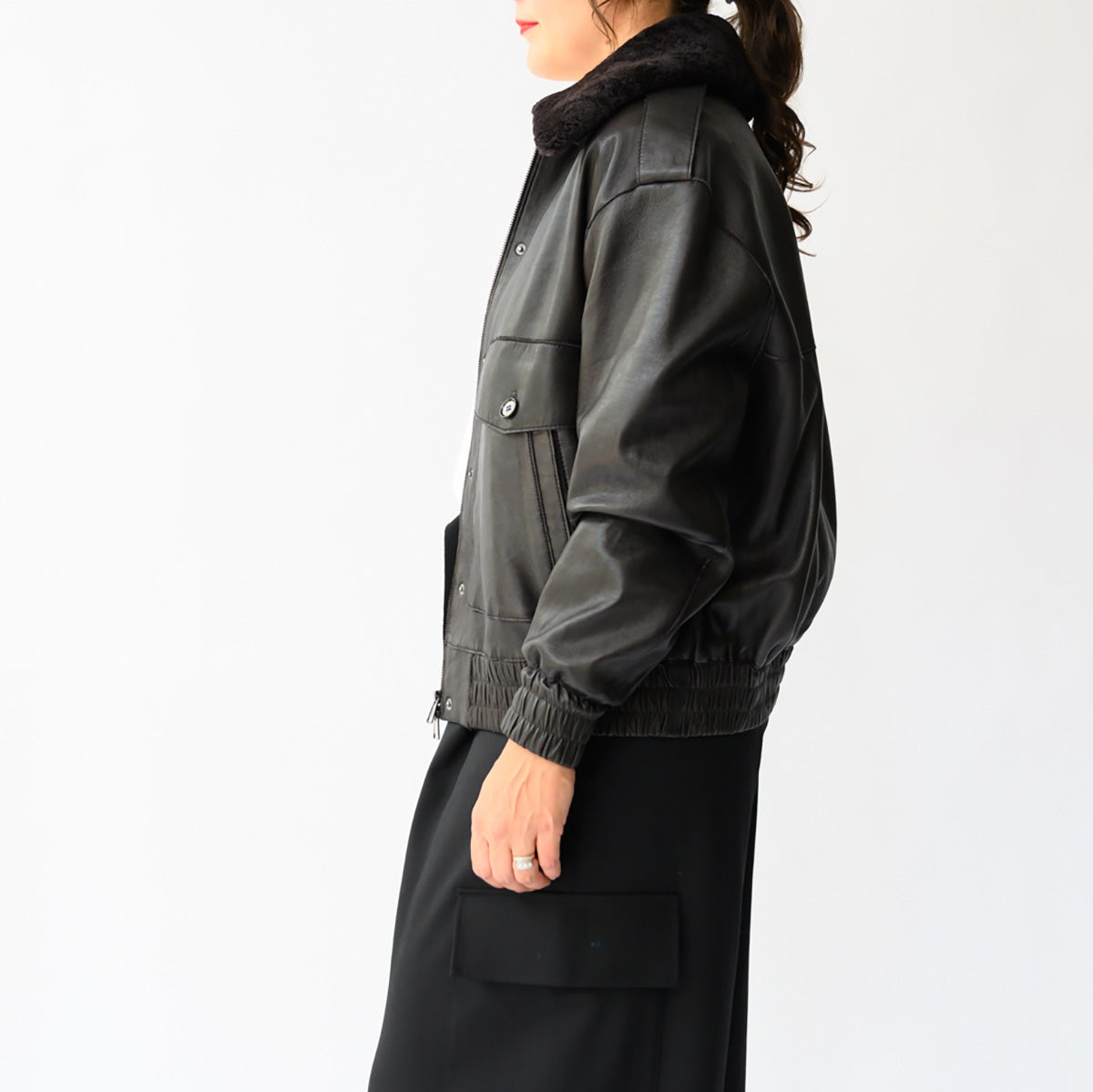 Leather Jacket in Testa Di Moro