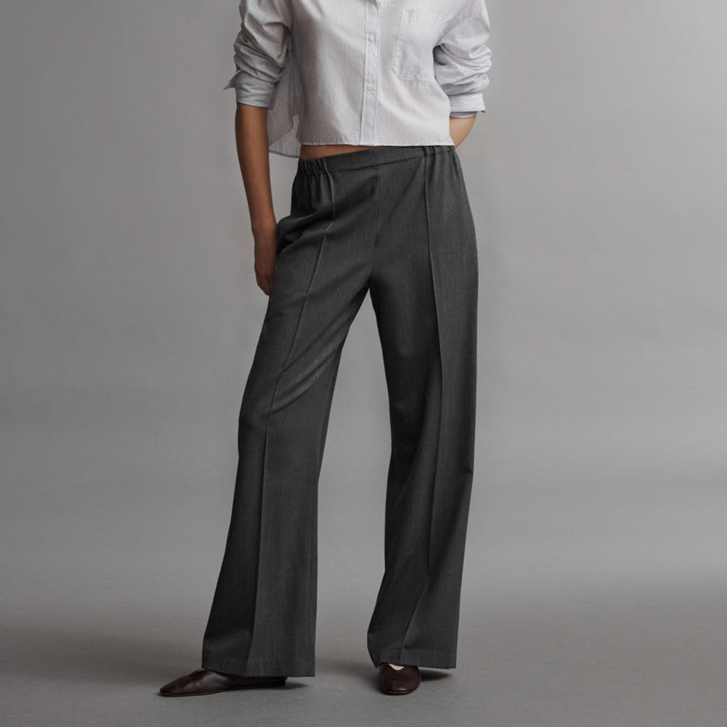 Jillian Twill Pant in Heather Grey