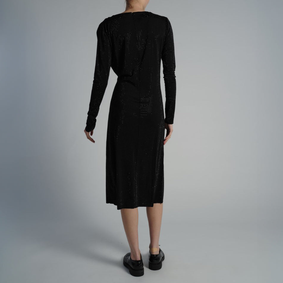 Ayla Long Sleeve Dress in Black Stone