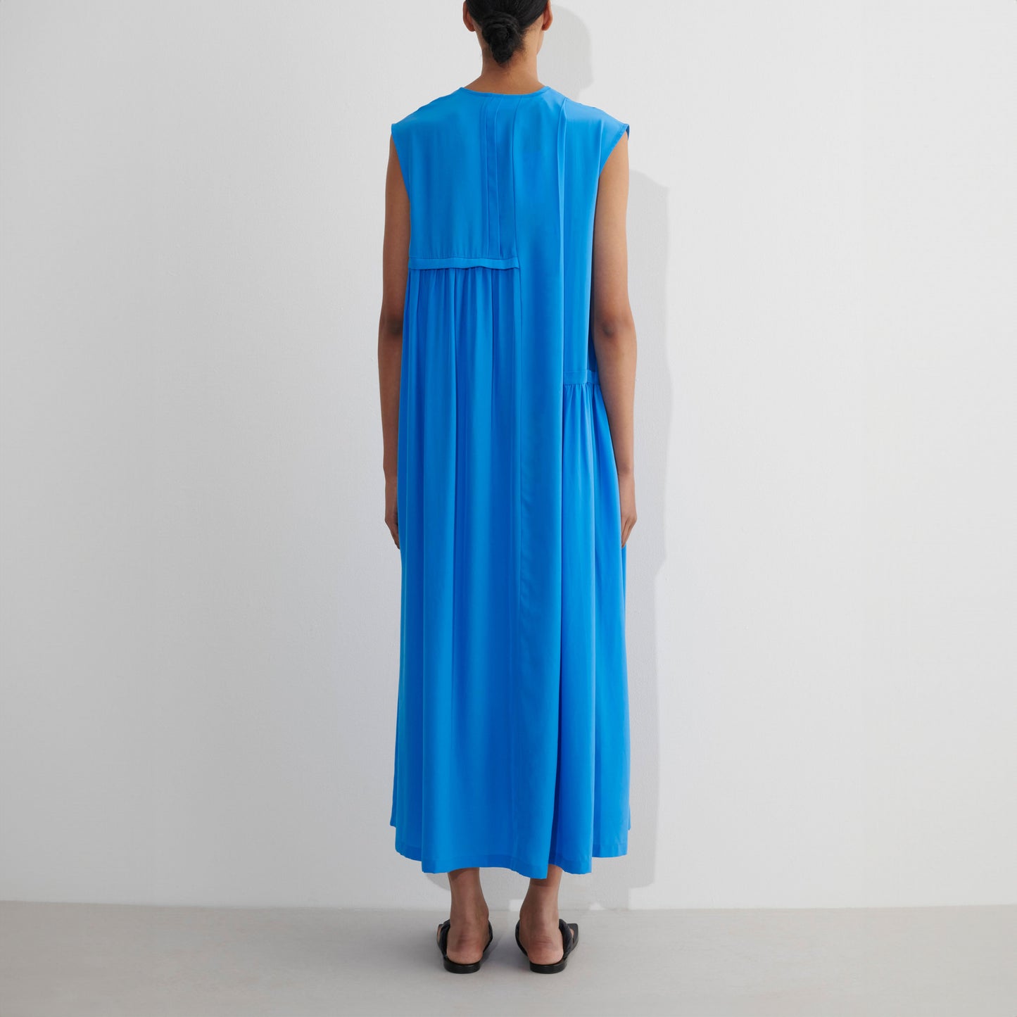 Delele Silk Dress in Fresh Blue