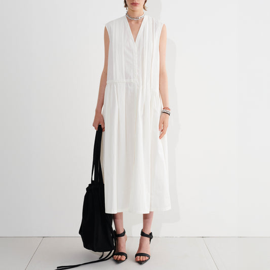 Delele Sleeveless Dress in Off White