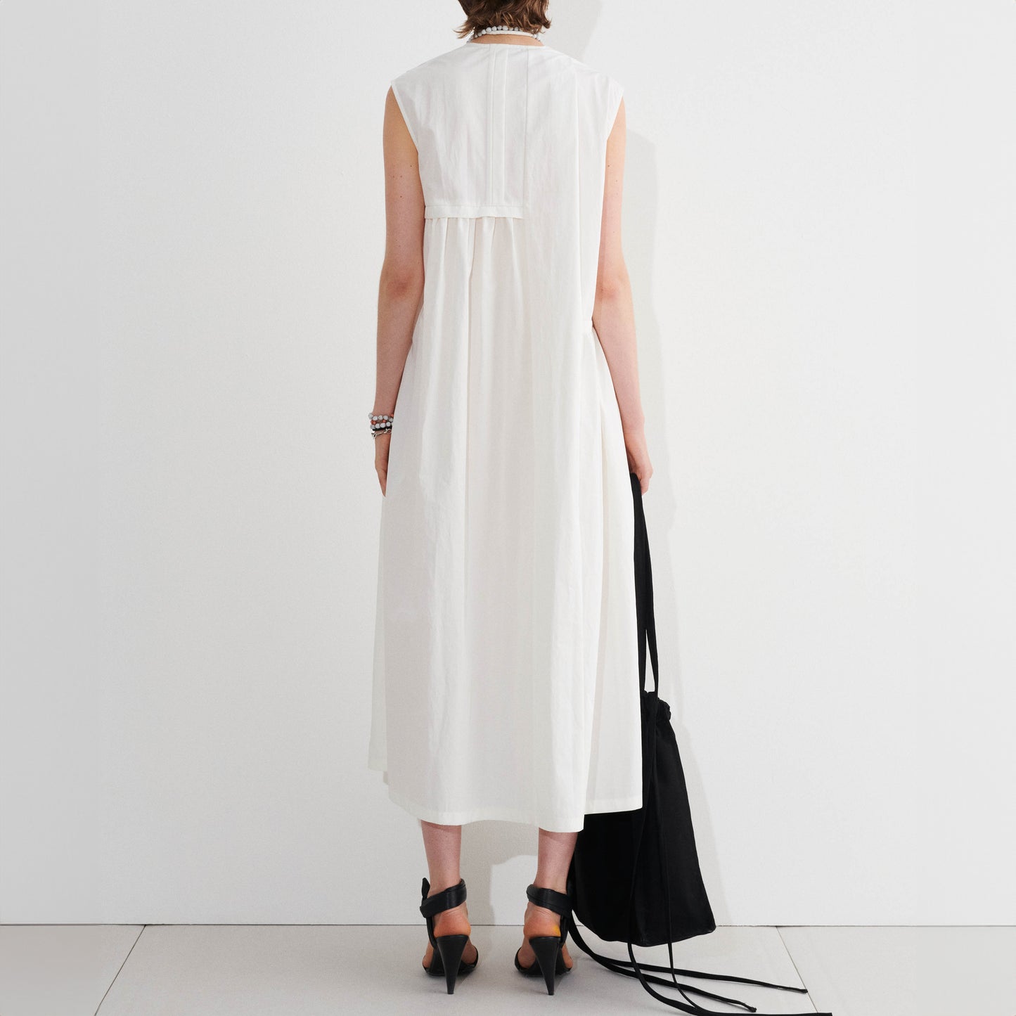 Delele Sleeveless Dress in Off White