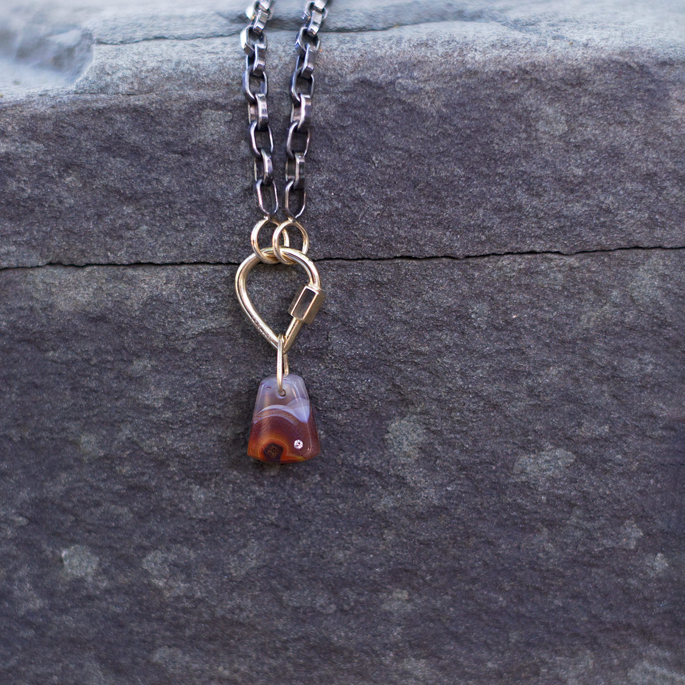 Moroccan Agate Pebble Charm