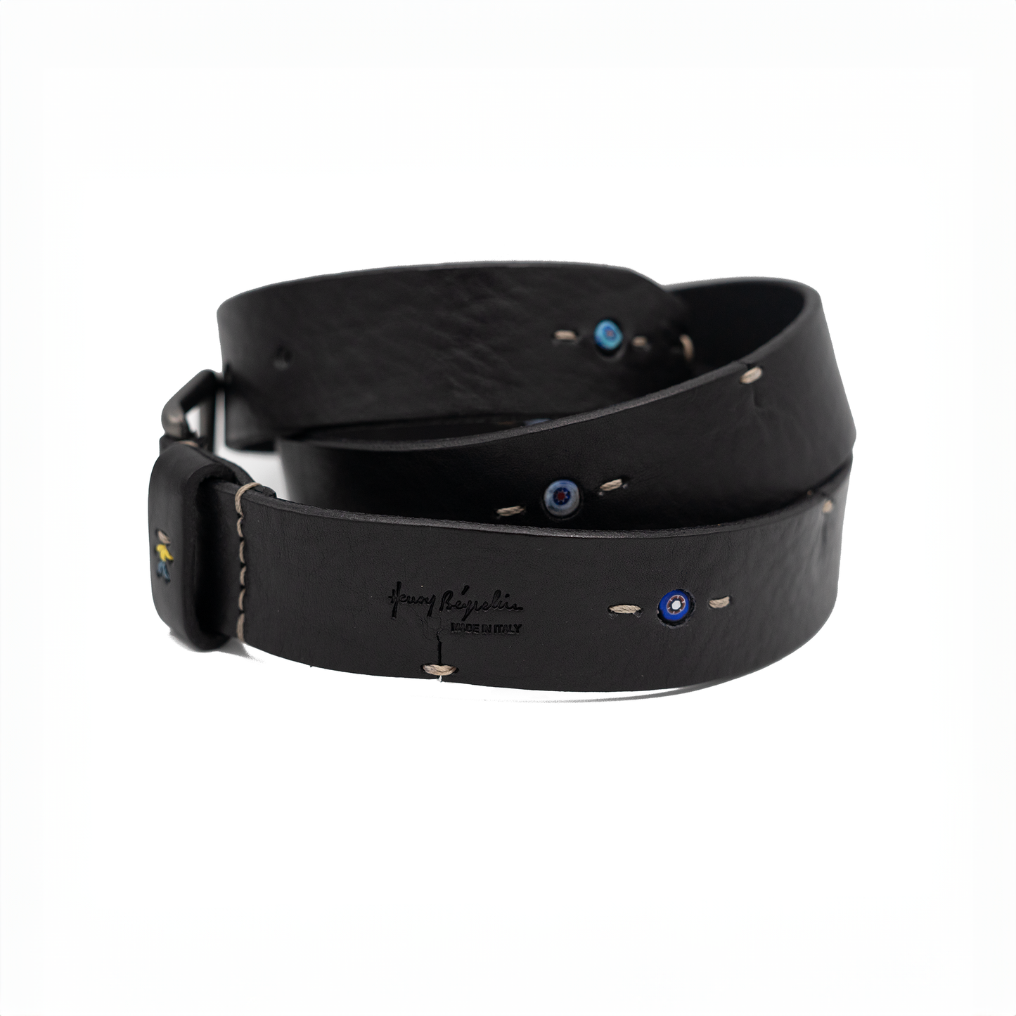 Pizzico Leather Belt in Black