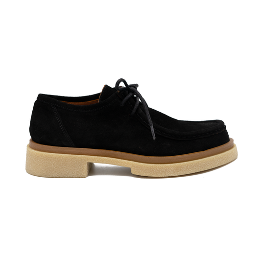 Maya Lace Up Oxford in Black Suede