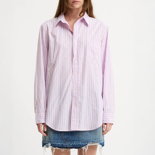 Boyfriend Shirt in Pink Stripe