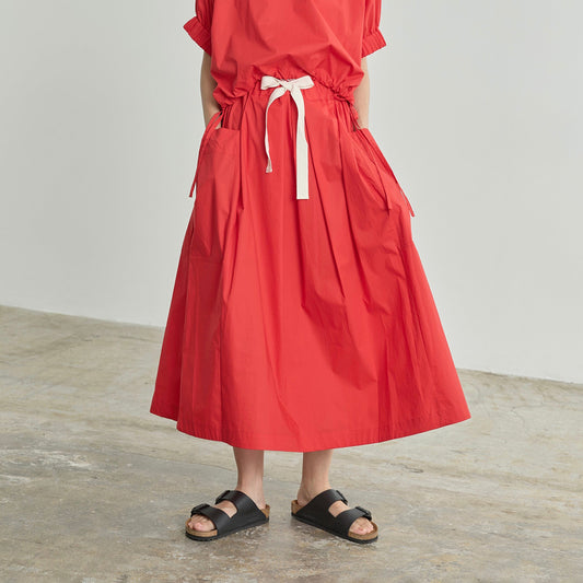 Dumbo Poplin Skirt in Red