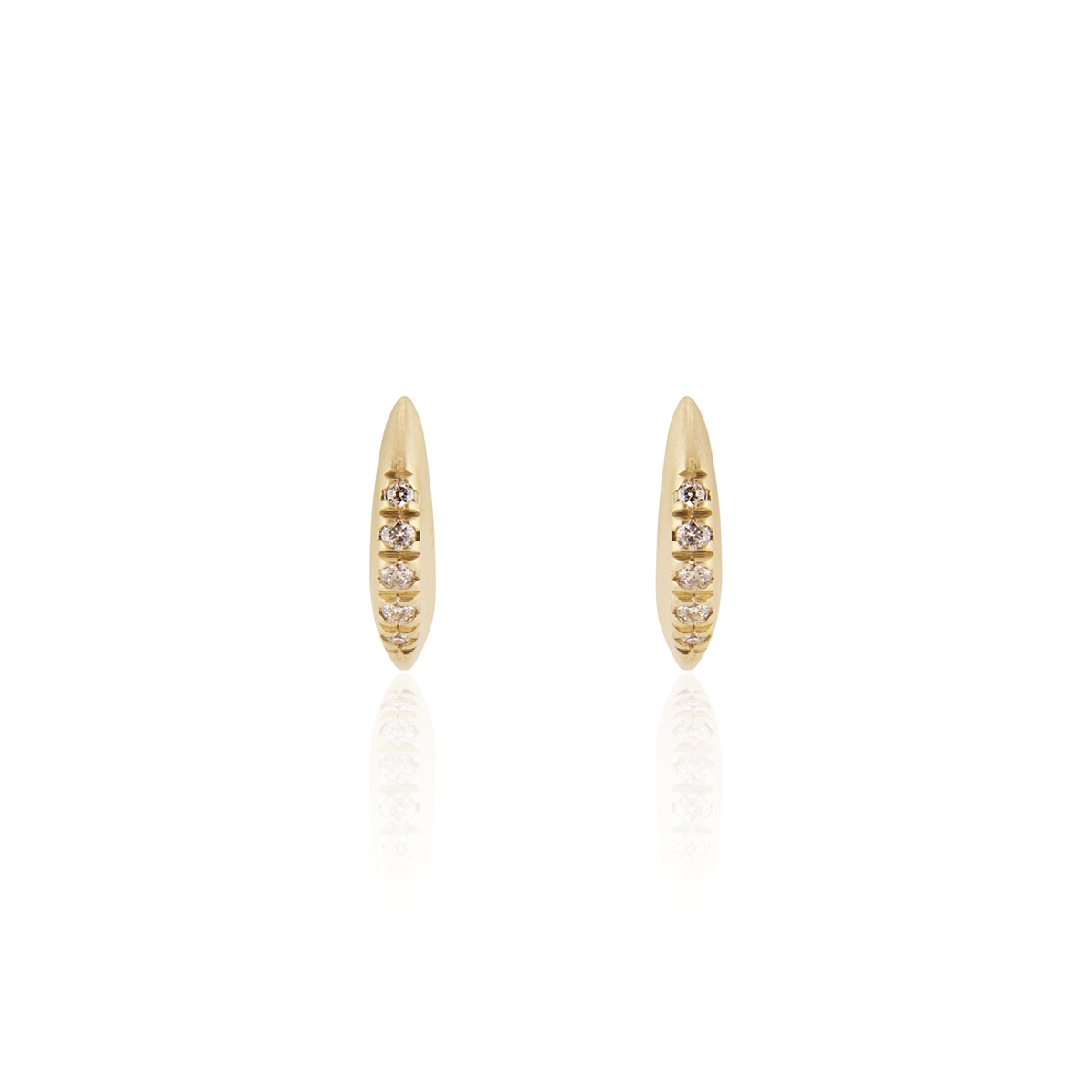 Kulua Earrings in 10K Yellow Gold with Grey Diamonds