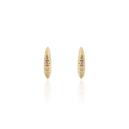 Kulua Earrings in 10K Yellow Gold with Grey Diamonds