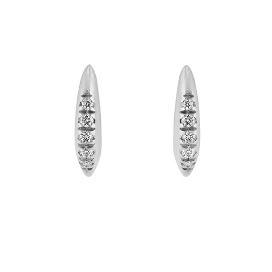 Kulua Earring in Sterling Silver with Grey Diamonds