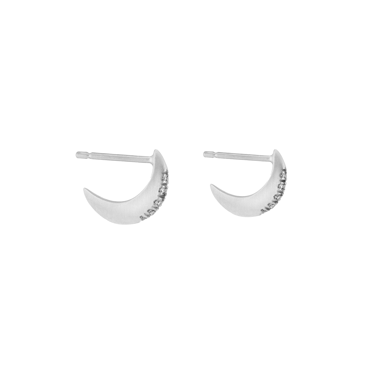 Kulua Earring in Sterling Silver with Grey Diamonds