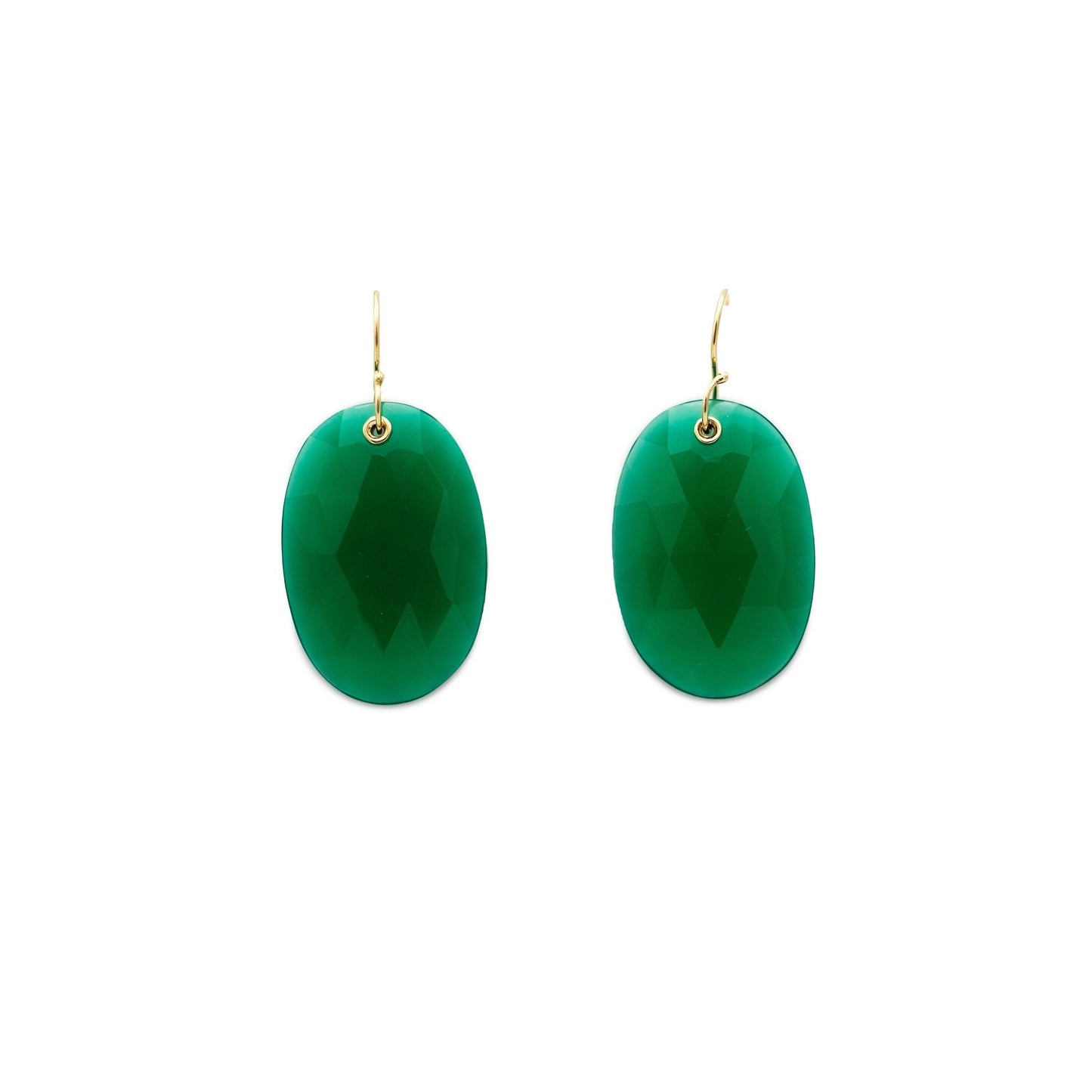 Large Green Onyx Earrings