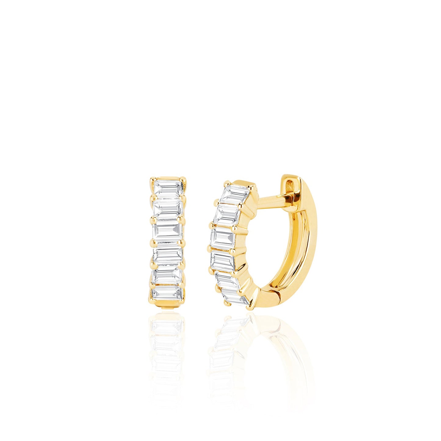 Baguette Diamond Huggie Earrings