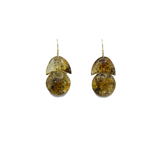 Tiny Arp Earrings in Amber