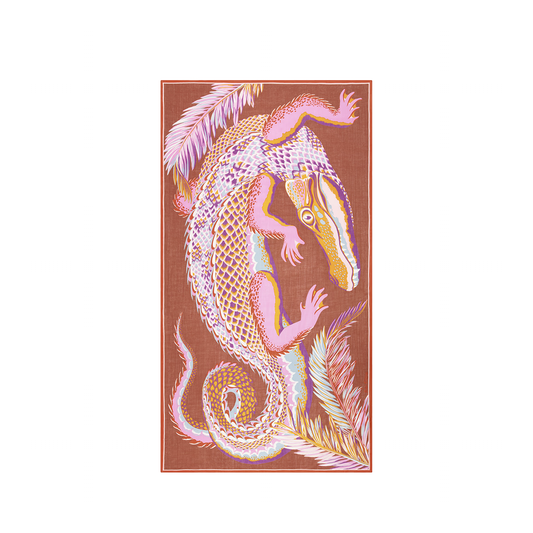 Croco Scarf in Caramel