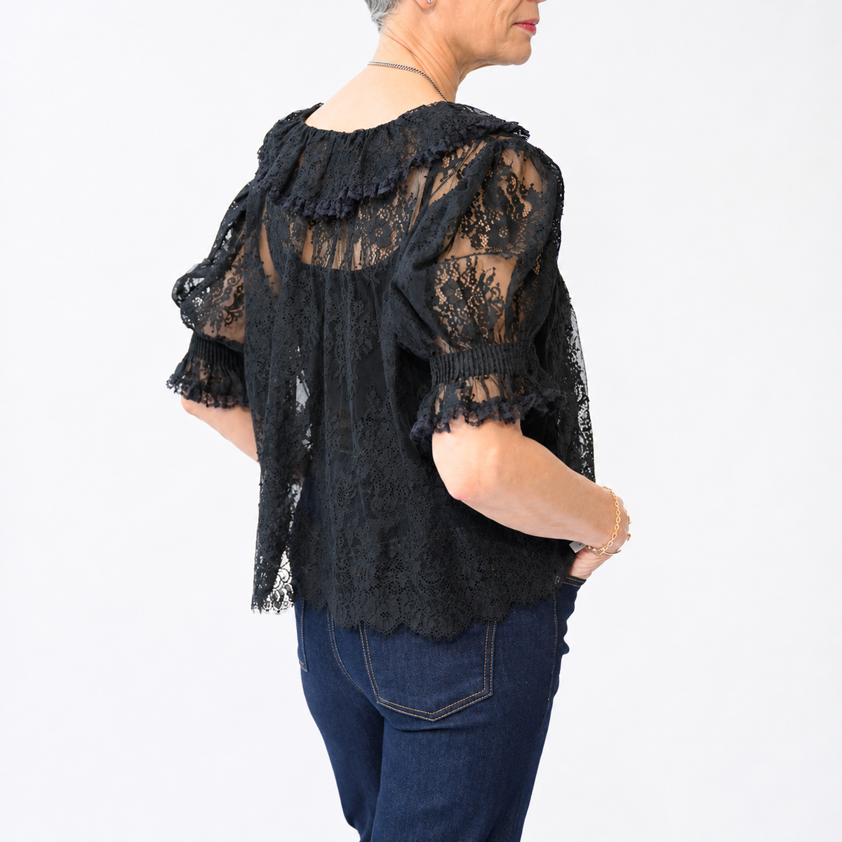 Henri Lace Top in Black