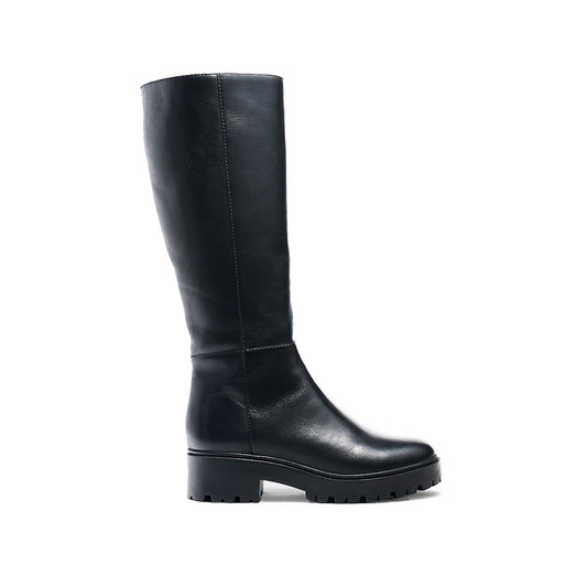 Elizabeth Tall Leather Boot in Black