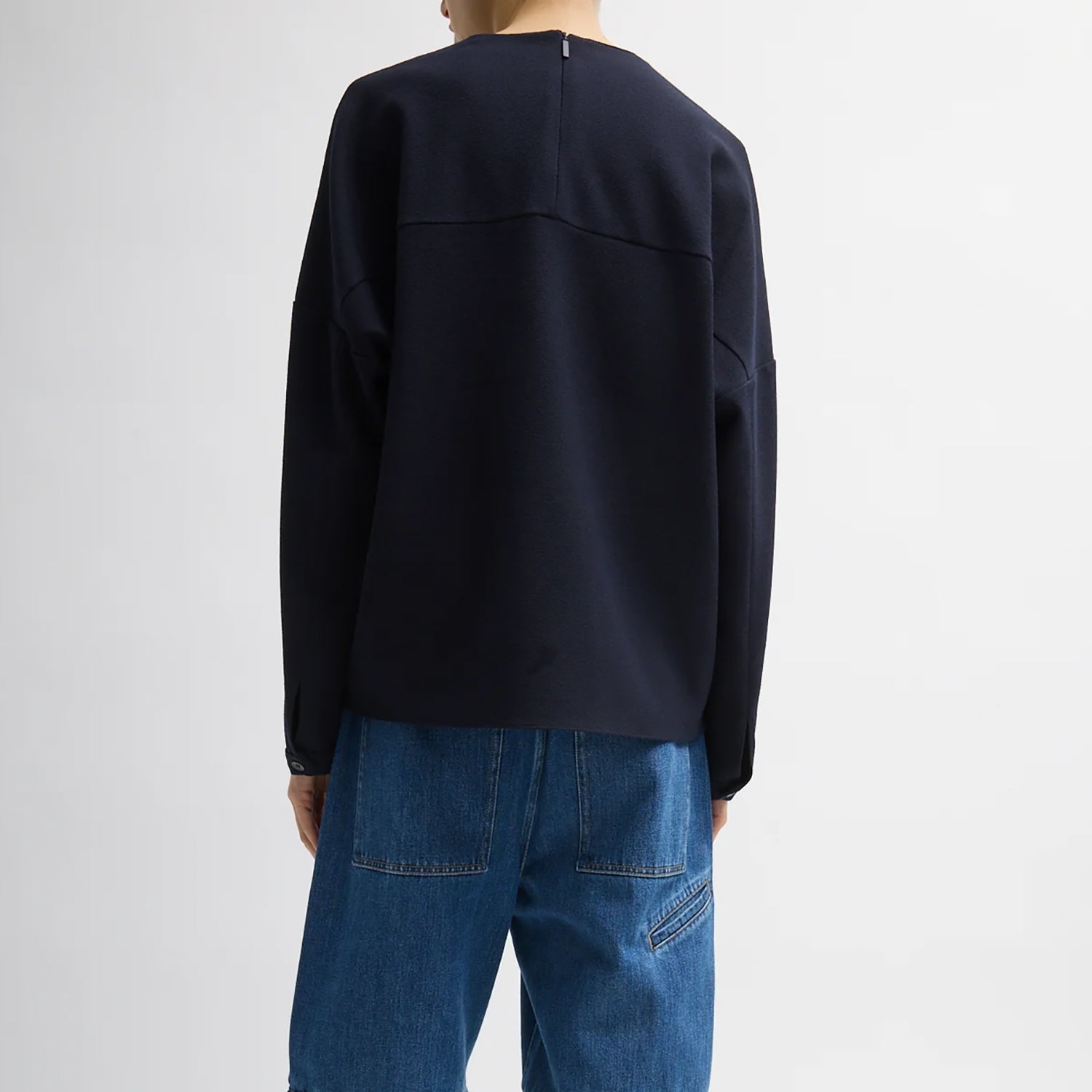 Mica V-Neck Top in Midnight Navy