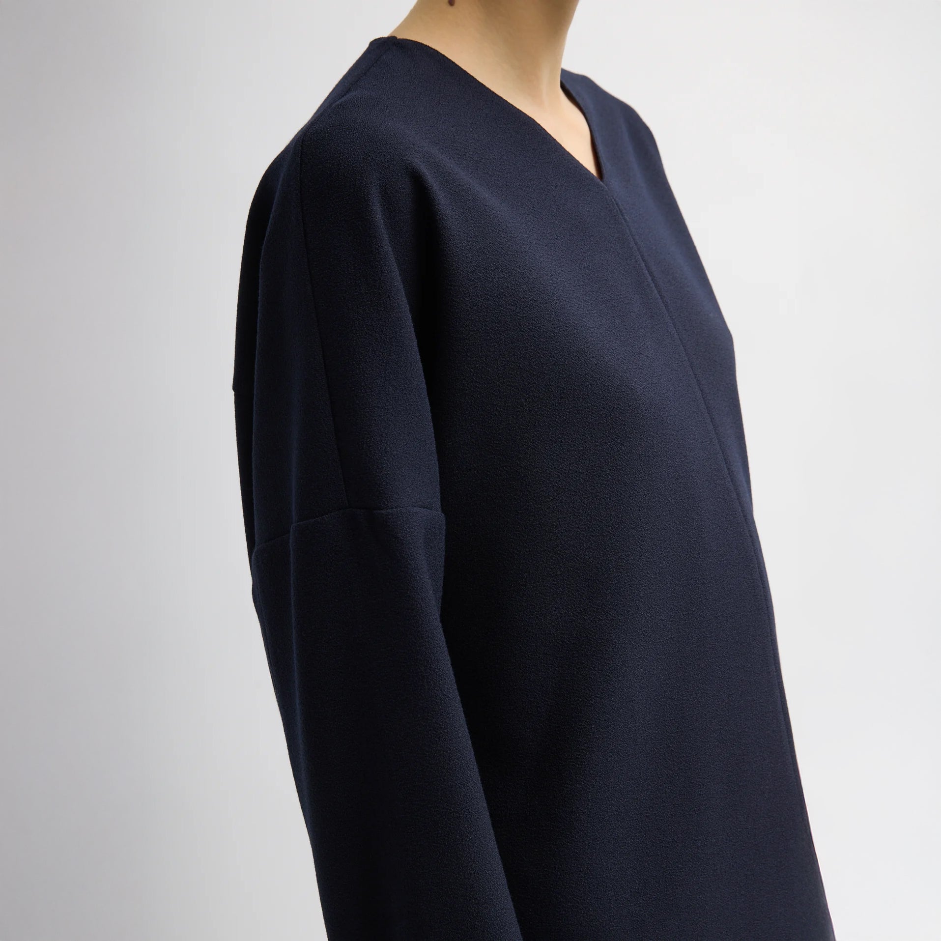 Mica V-Neck Top in Midnight Navy