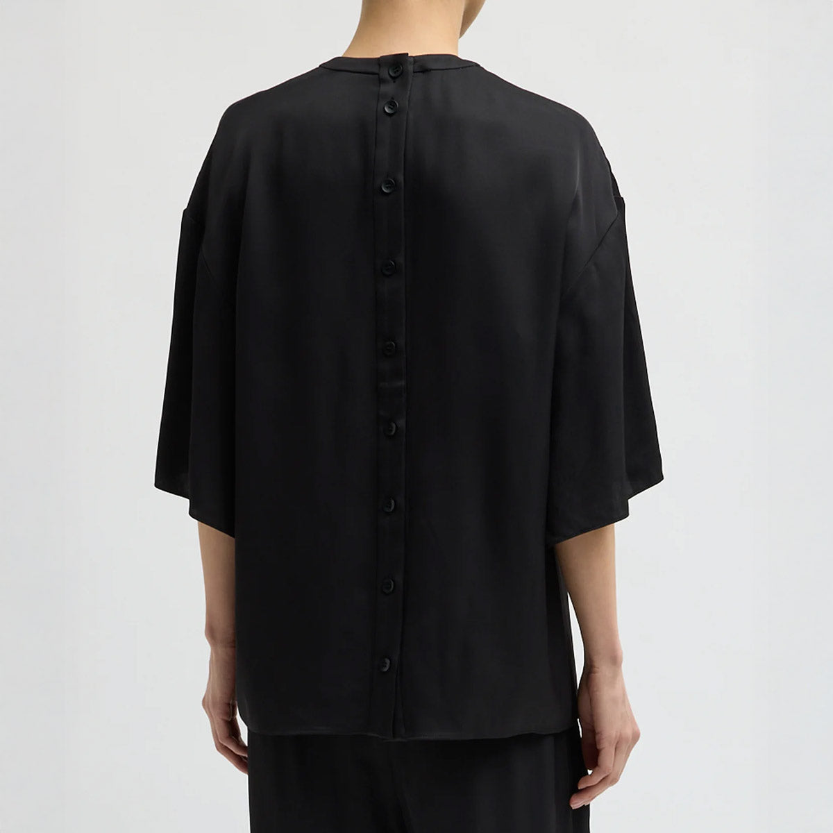 Side Slit Tee in Black
