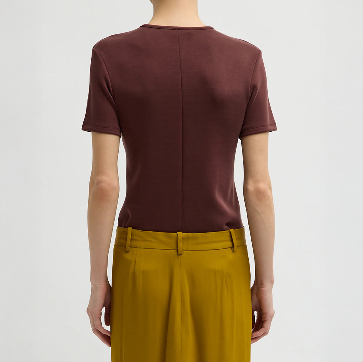Neoprene Short Sleeve Tee in Bordeaux