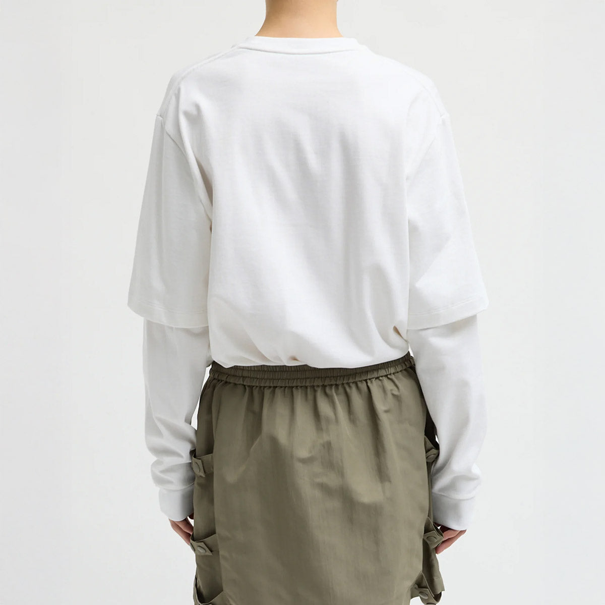 Perfect Double Layer Long Sleeve Tee in White