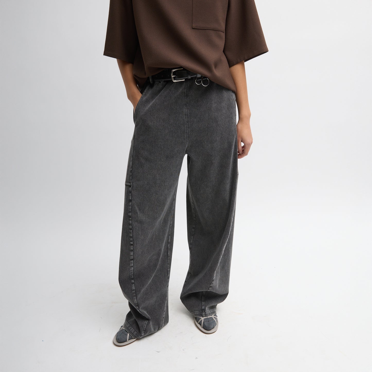 Knit Winslow Pant in Black Stretch Denim
