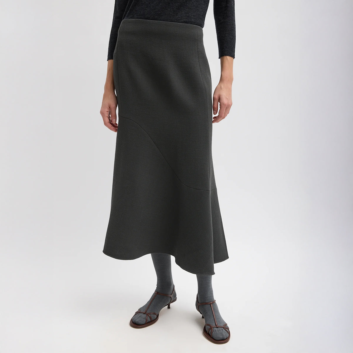 Marte Fluid Skirt in Dark Grey
