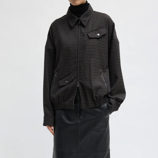 Cedrick Suiting Bomber Jacket in Grey Multi