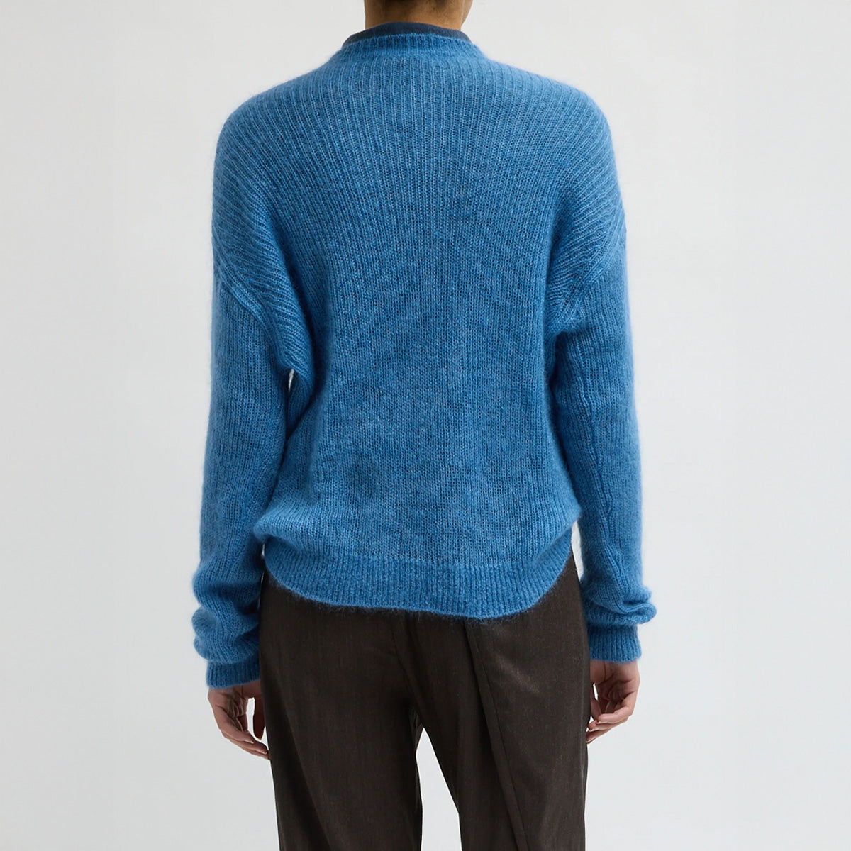 Mohair Crewneck Sweater in Newman Blue