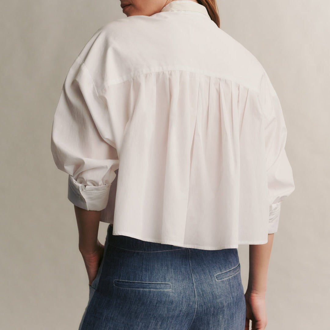 Darling Cropped Blouse in White