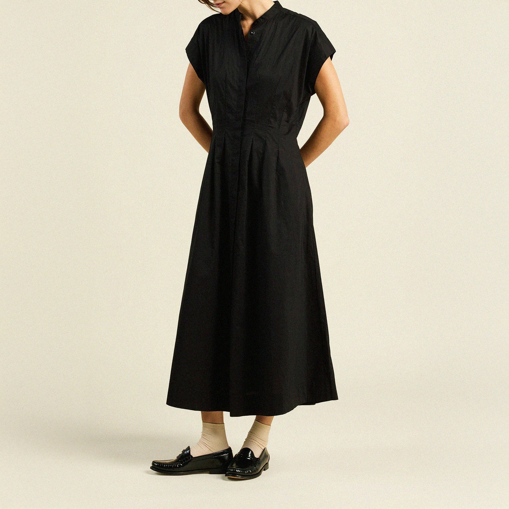 James Poplin Dress in Black