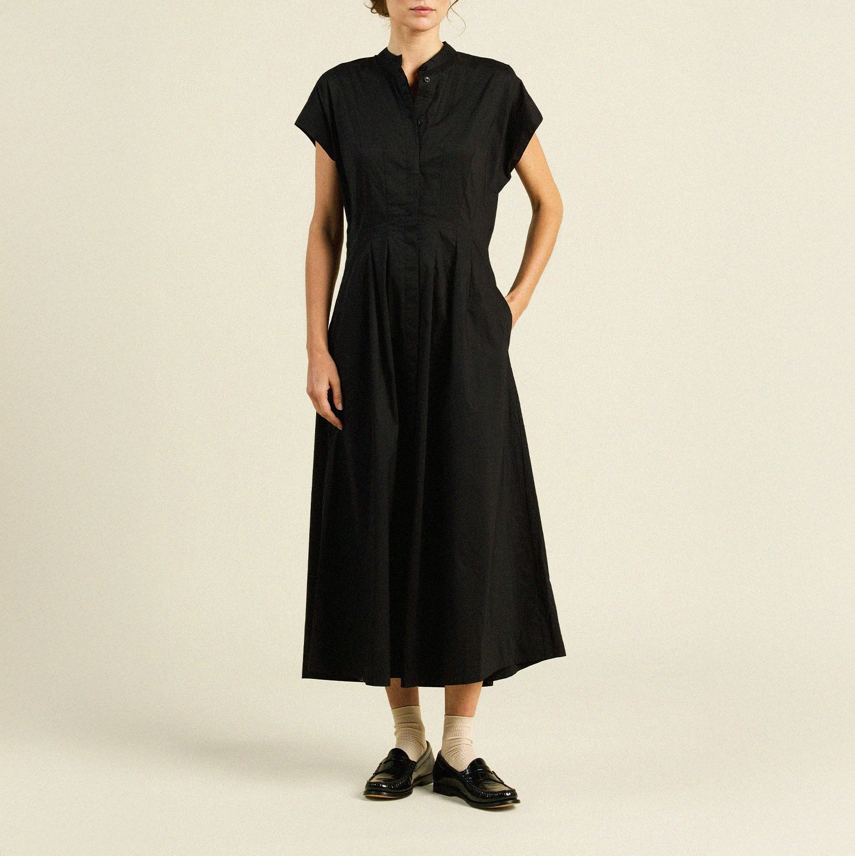 James Poplin Dress in Black
