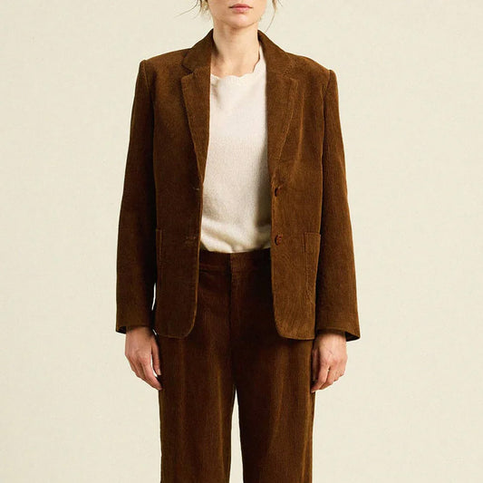 Skylar Corduroy Blazer in Walnut