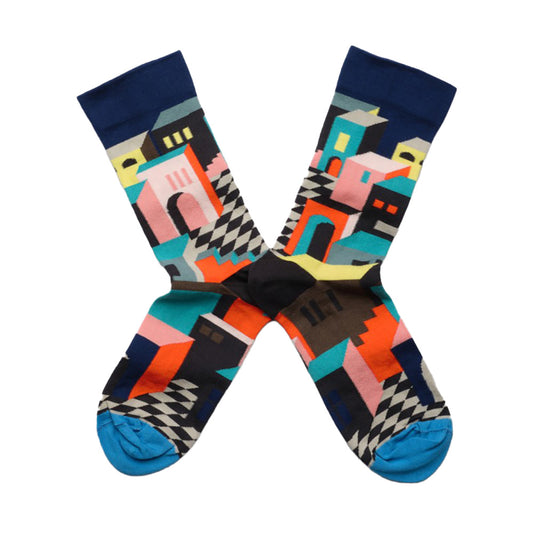 Crew Sock in Decor Dark Blue