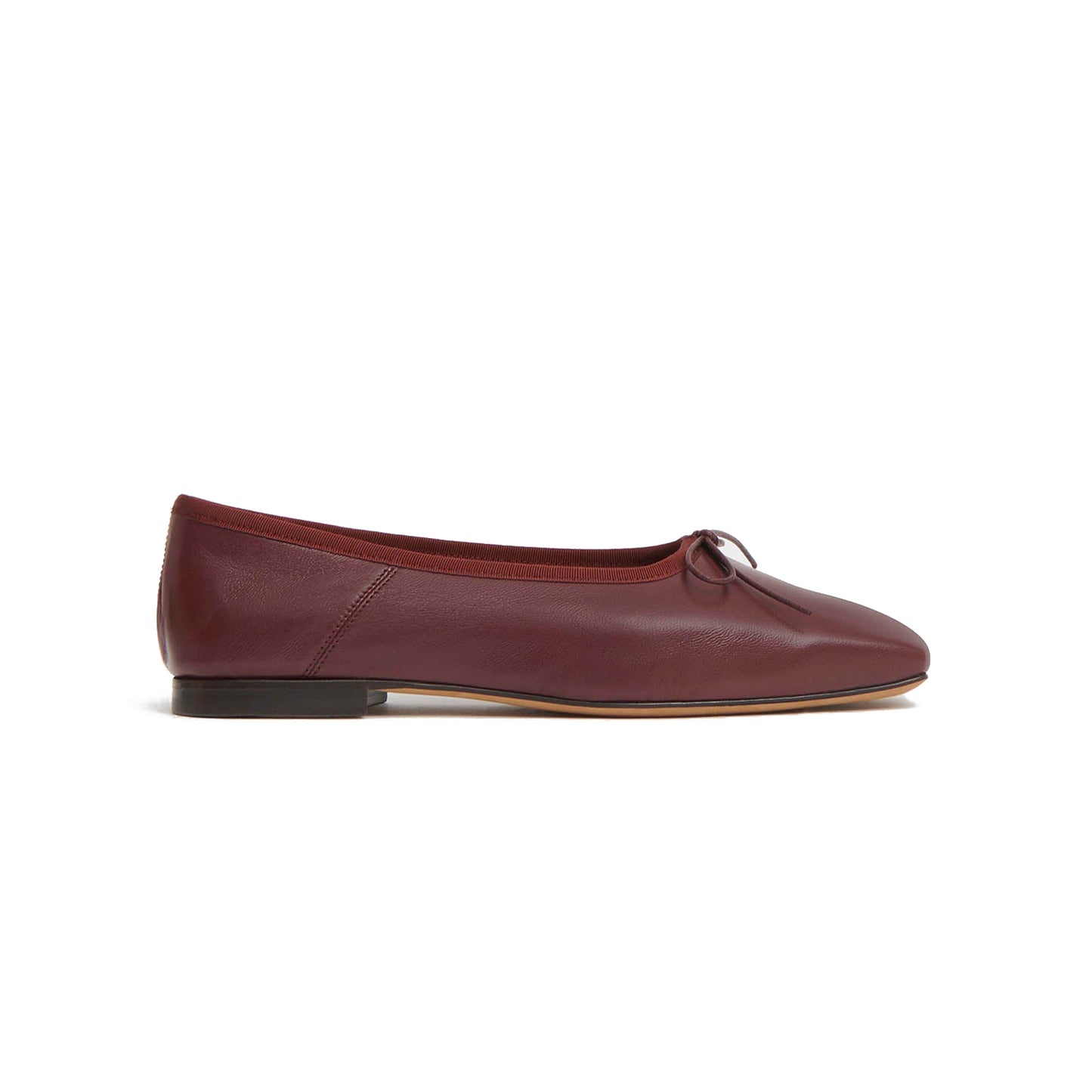 Square Toe Ballerina Flat in Pomegranate