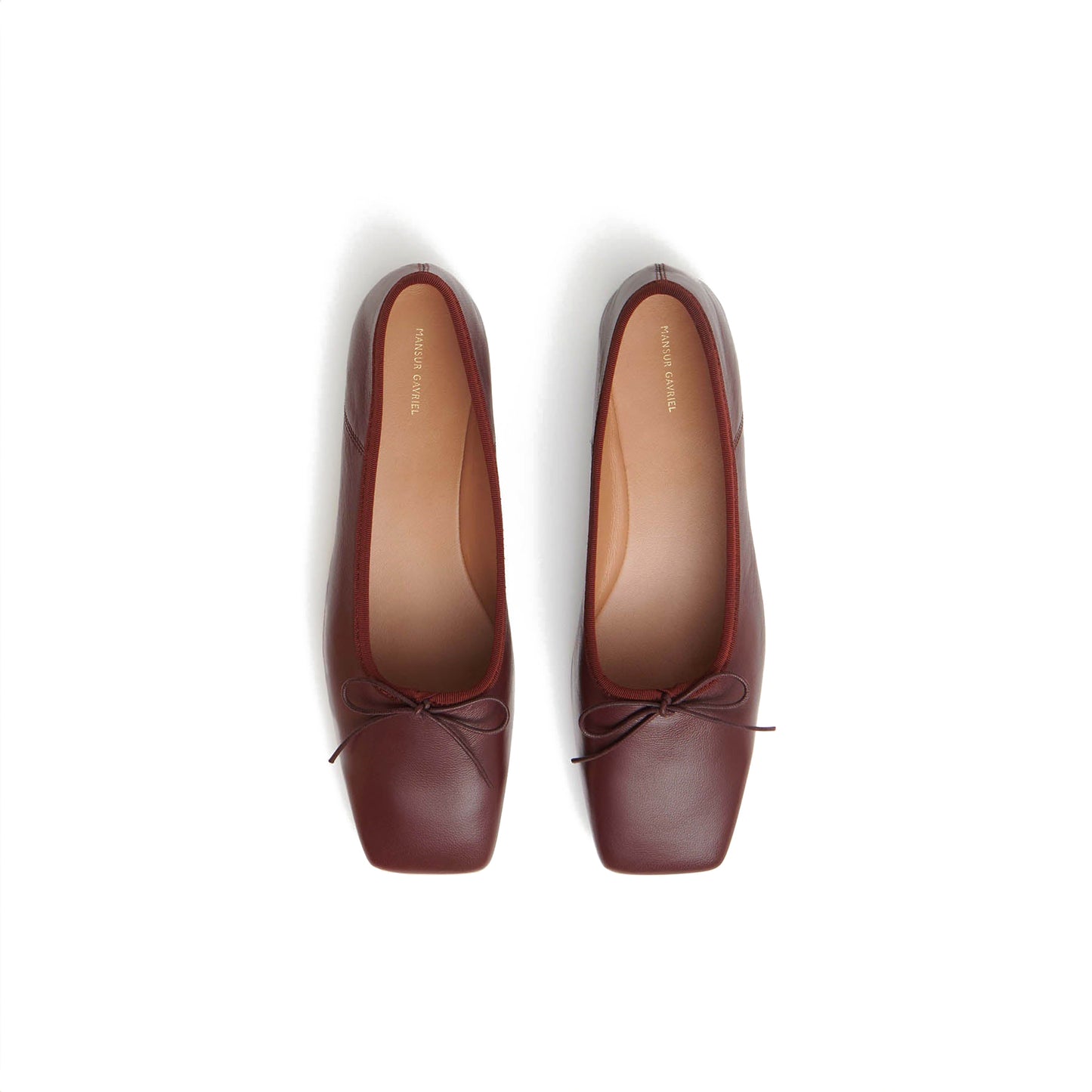 Square Toe Ballerina Flat in Pomegranate