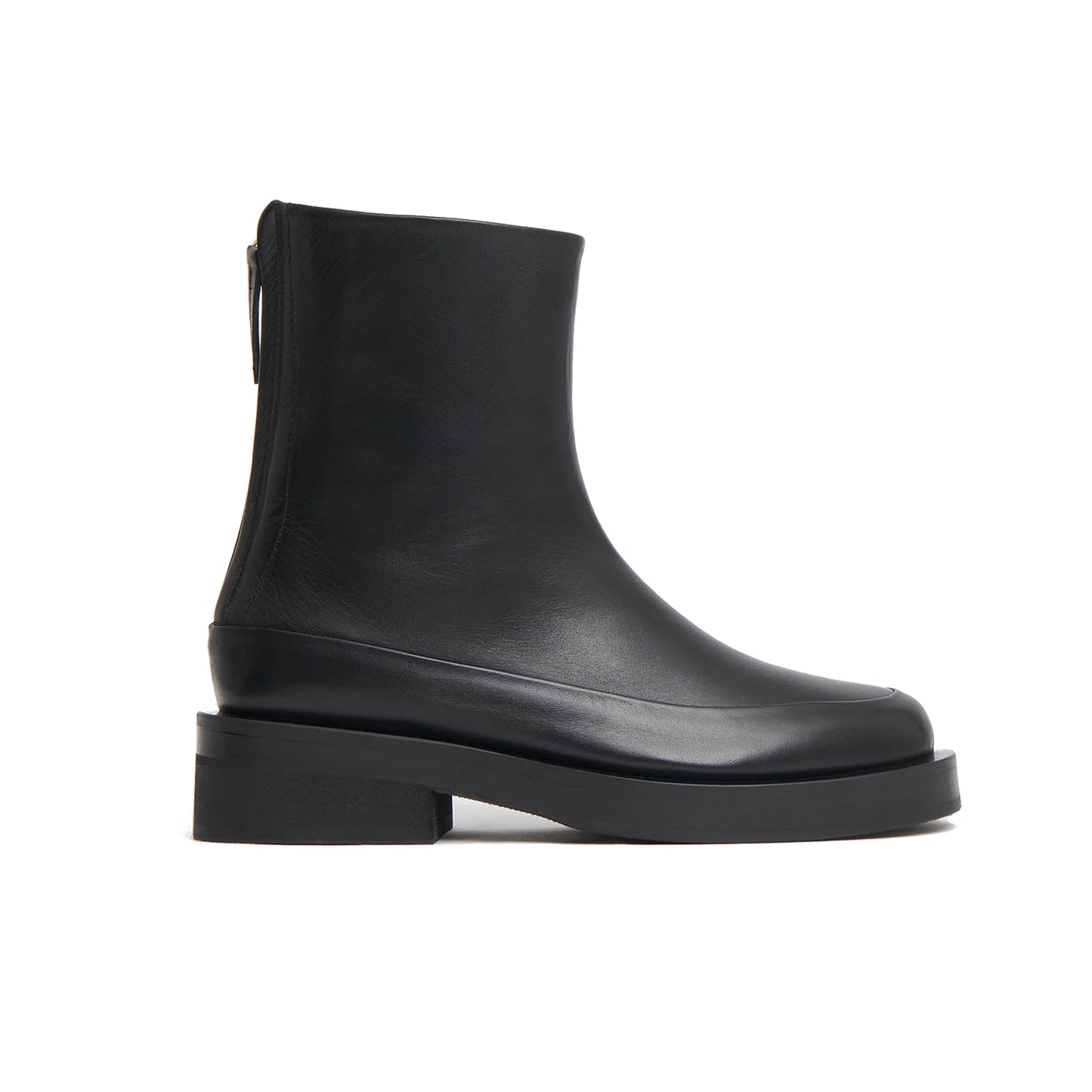 Marion Leather Lug Boot in Black