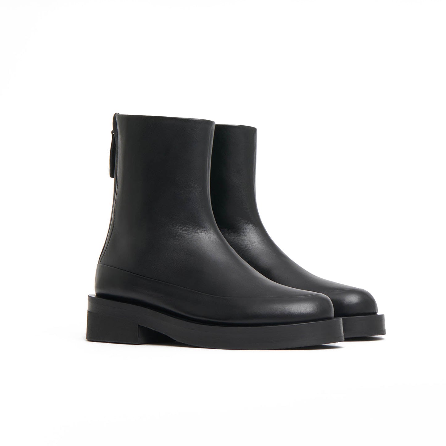 Marion Leather Lug Boot in Black