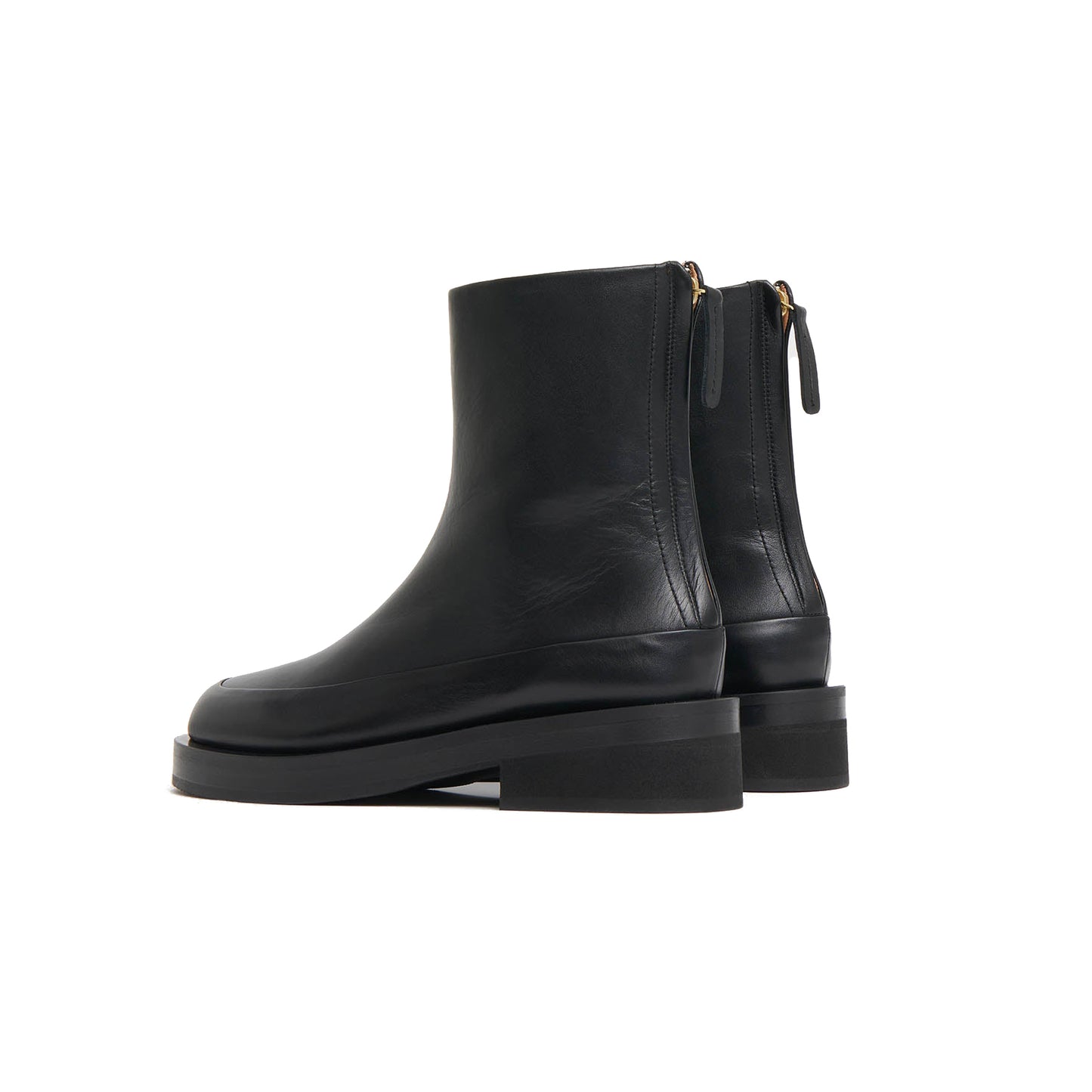 Marion Leather Lug Boot in Black