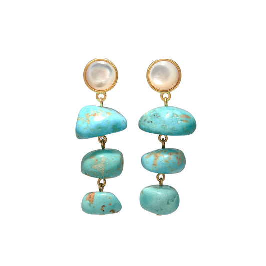 Old World Earrings in Blue
