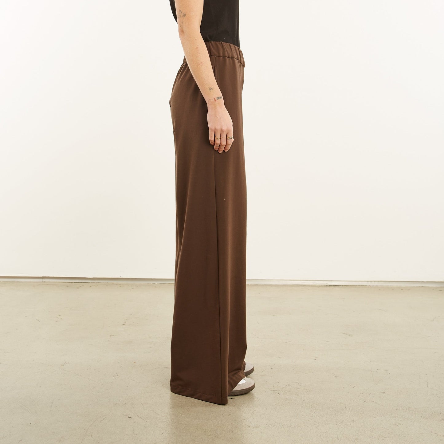 City Wide Leg Trouser in Dark Chocolate