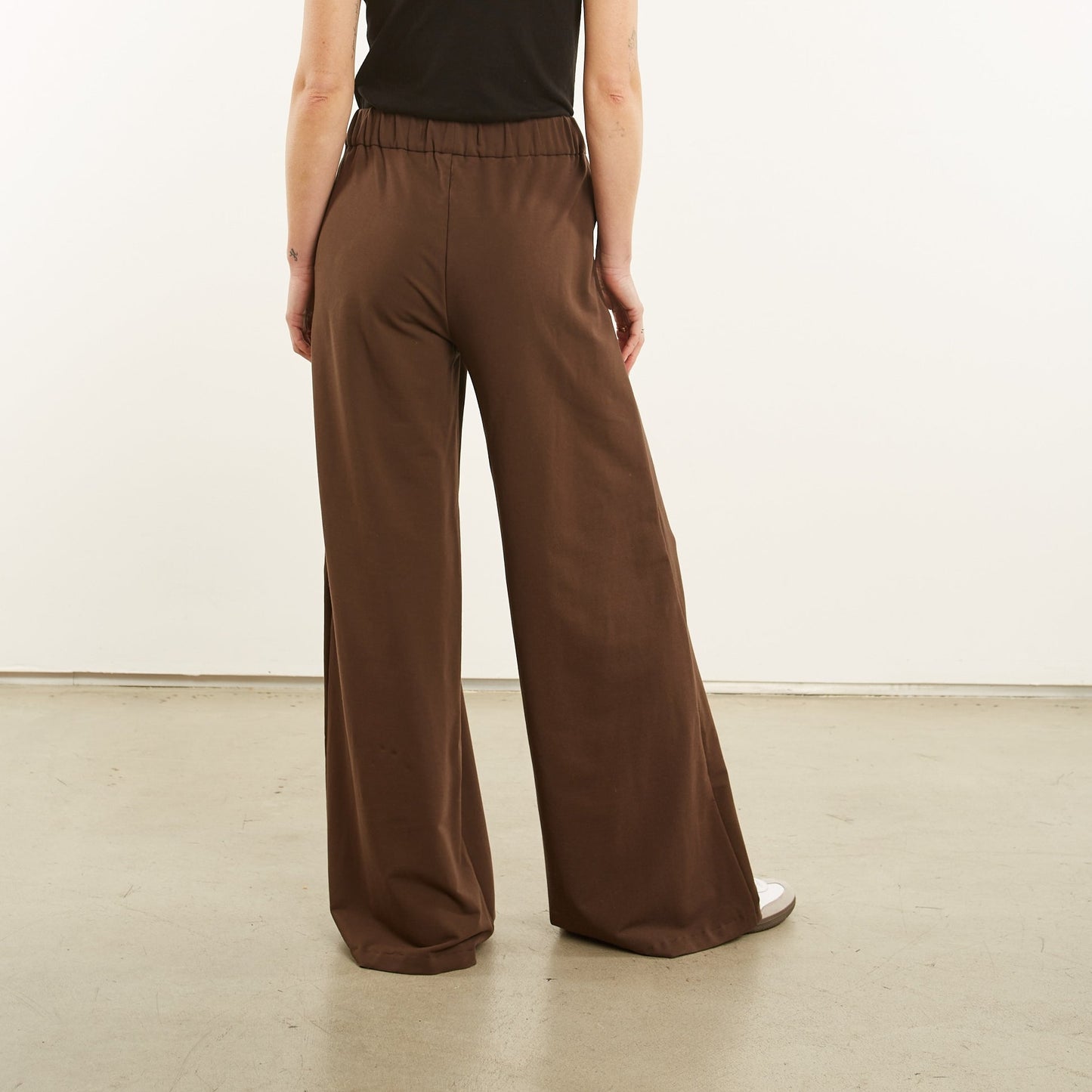 City Wide Leg Trouser in Dark Chocolate