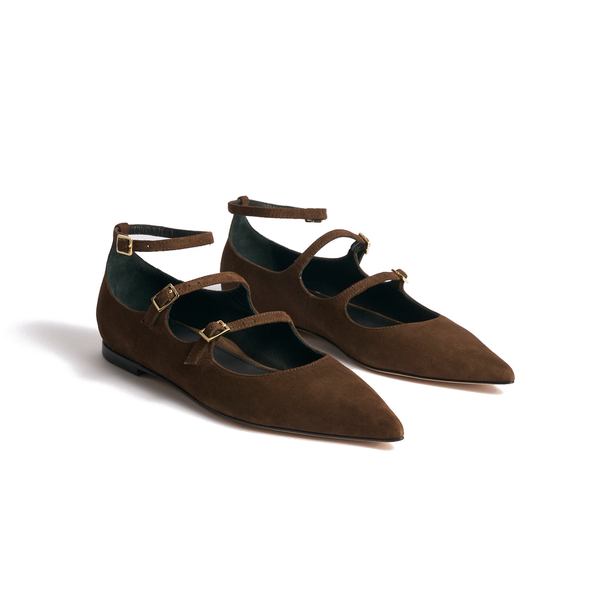 Francine Pointed Toe Flat in Chocolate