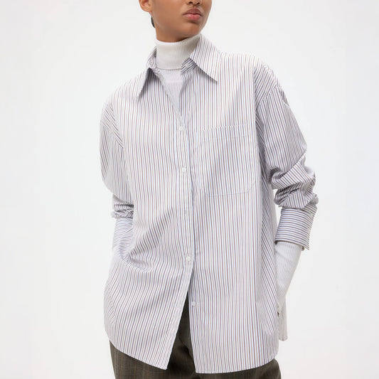 Big Joe Blouse in Baby Blue/Chocolate