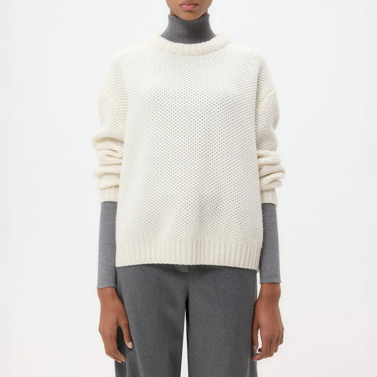 Waffle Thermal in Ivory Cashmere