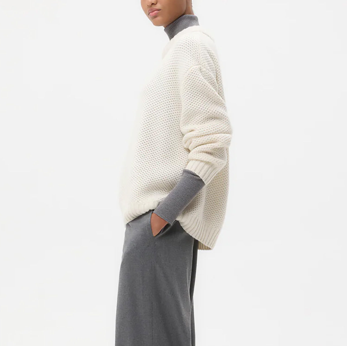Waffle Thermal in Ivory Cashmere