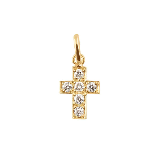 Cross Diamond Pendant in Yellow Gold